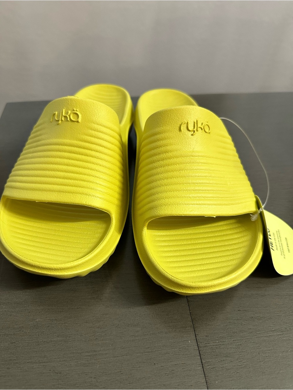 Ryka Women’s Bright Yellow Slide Sandals